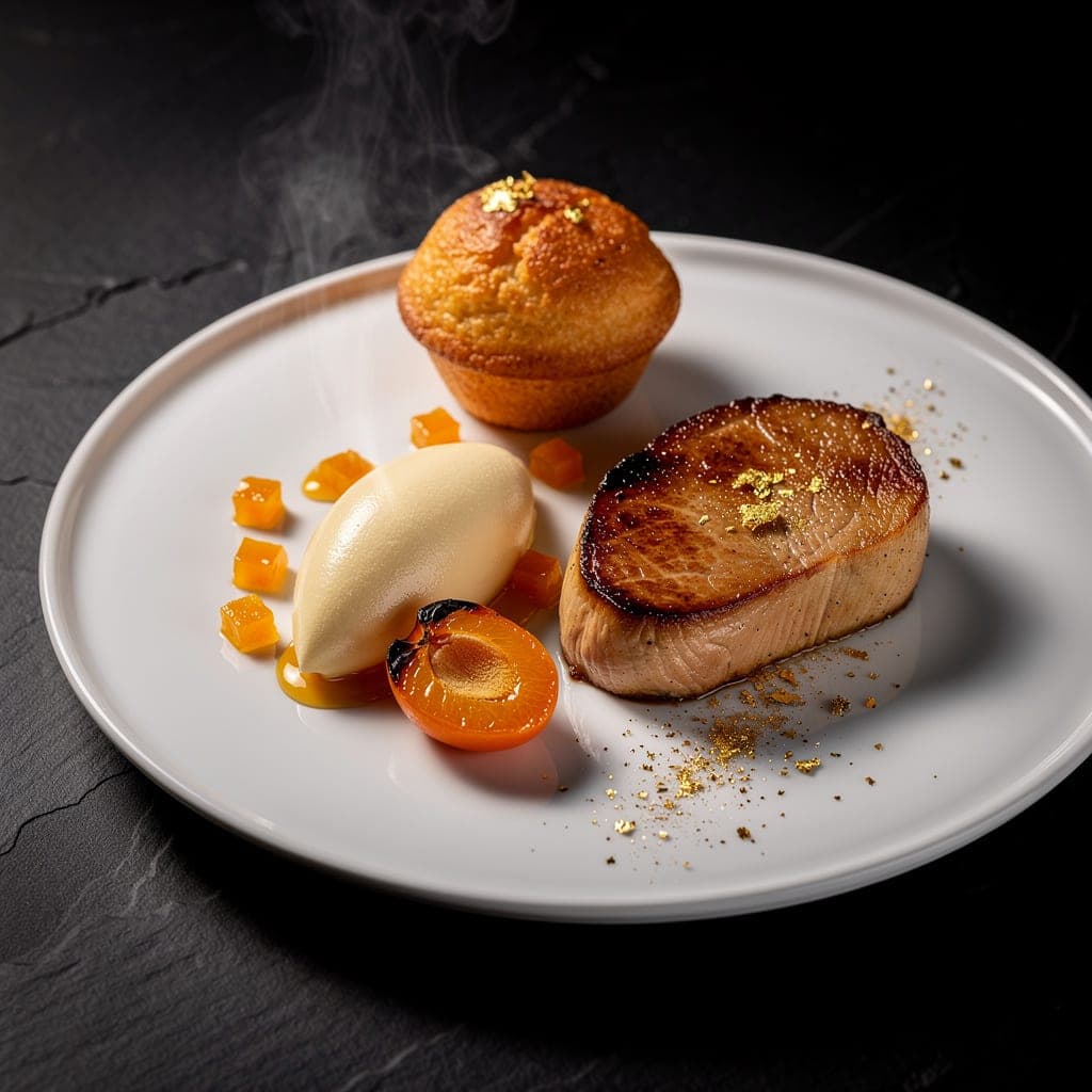 Foie de primera con brioche de aceituna